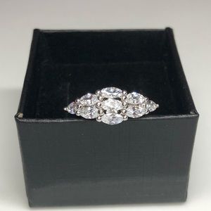 Brilliant Marquise Topaz Gold Filled Silver Ring